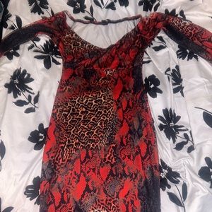 Red snake Skin dress